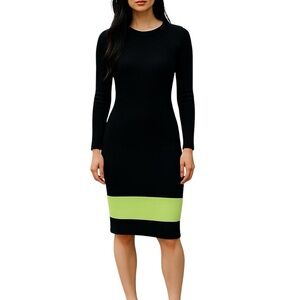Every Detail Small Black Ribbed Sweater Dress Bodycon Streetwear Casual Dress